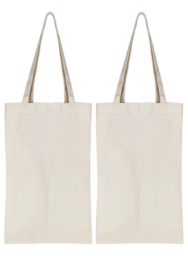 SimautHawk2 Pack Canvas Tote Bag, Blank Tote Bags, Canvas, Grocery Bags, for DIY Activity Plain Tote Bag (2, Beige, 14 * 16.4Inches) - Image 1